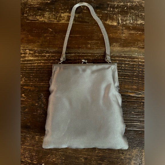 Vintage Beaded Evening bag/grey Satin by Jeanne Lottie - Picture 3 of 9